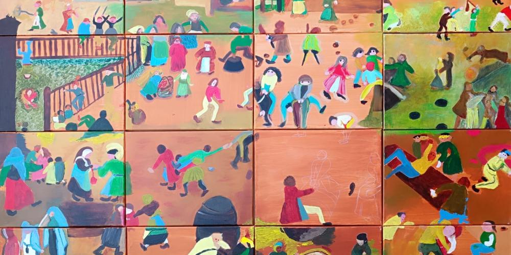 Herschildering De Kinderspelen van Pieter Bruegel