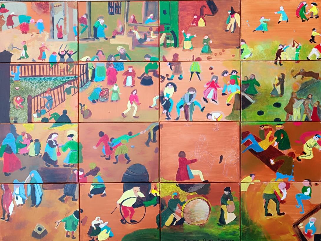 Herschildering De Kinderspelen van Pieter Bruegel